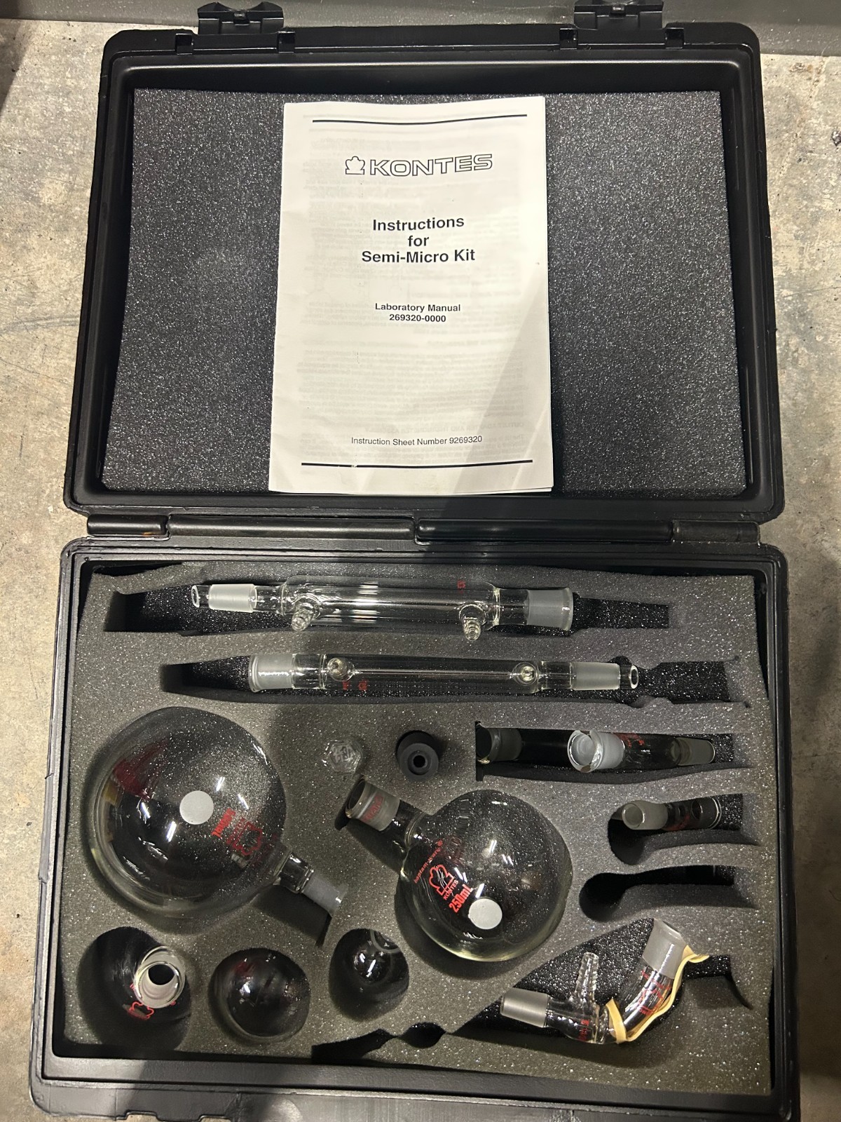 Kimble 269320-0000 Organic Chemistry Kit, Macroscale, 14/20 Standard Taper Joint
