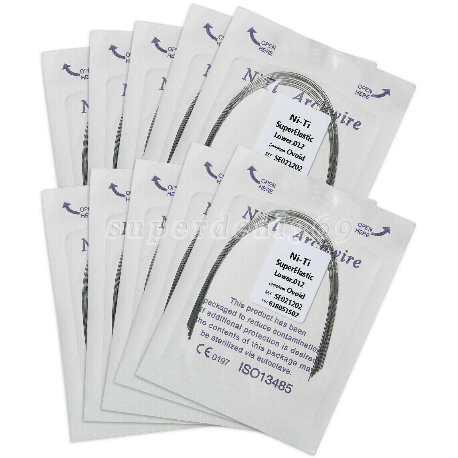 Dental Orthodontic Super Elastic Niti Round Arch Wire Ovoid 012-020upper/lower