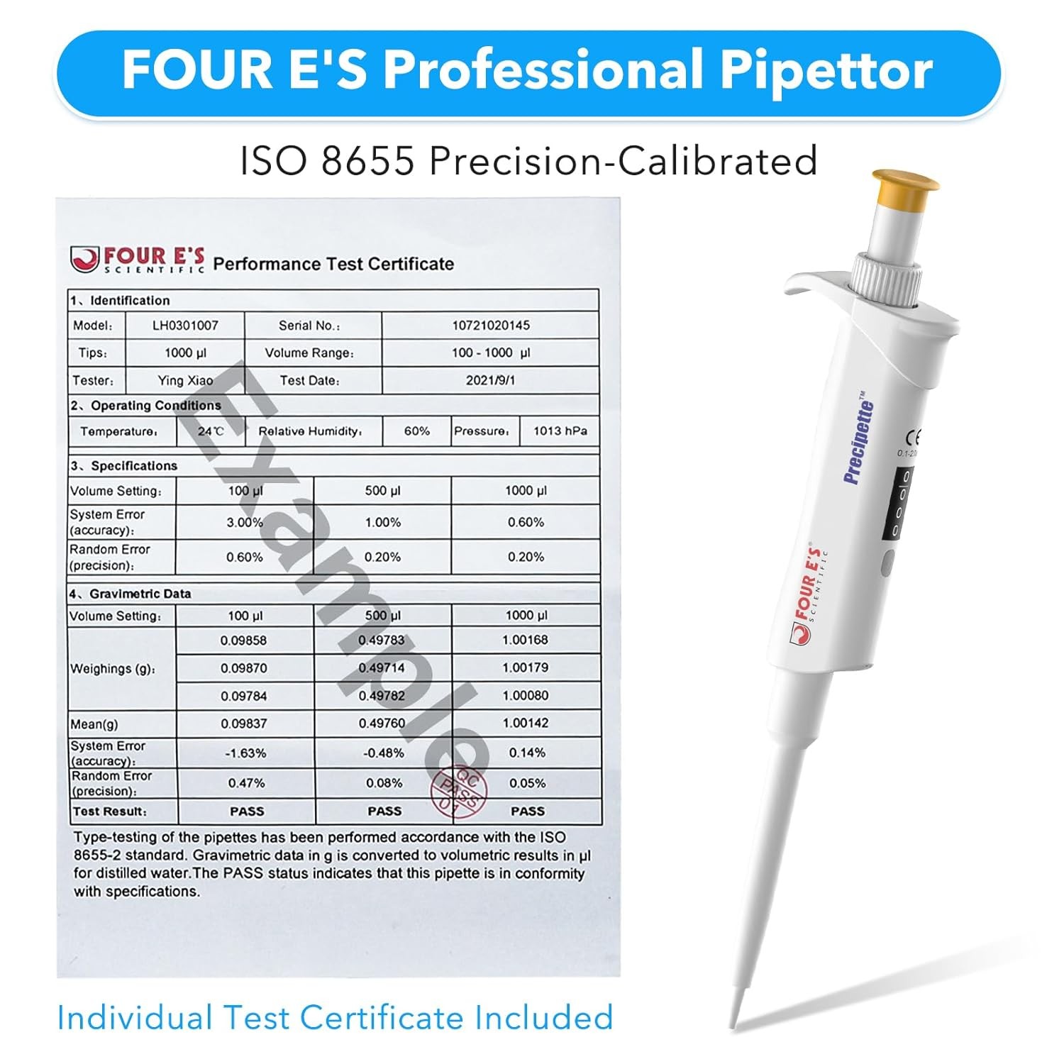 0.1ul-10ml Single Channel Pipettor Adjustable Micropipette Lab High Precision