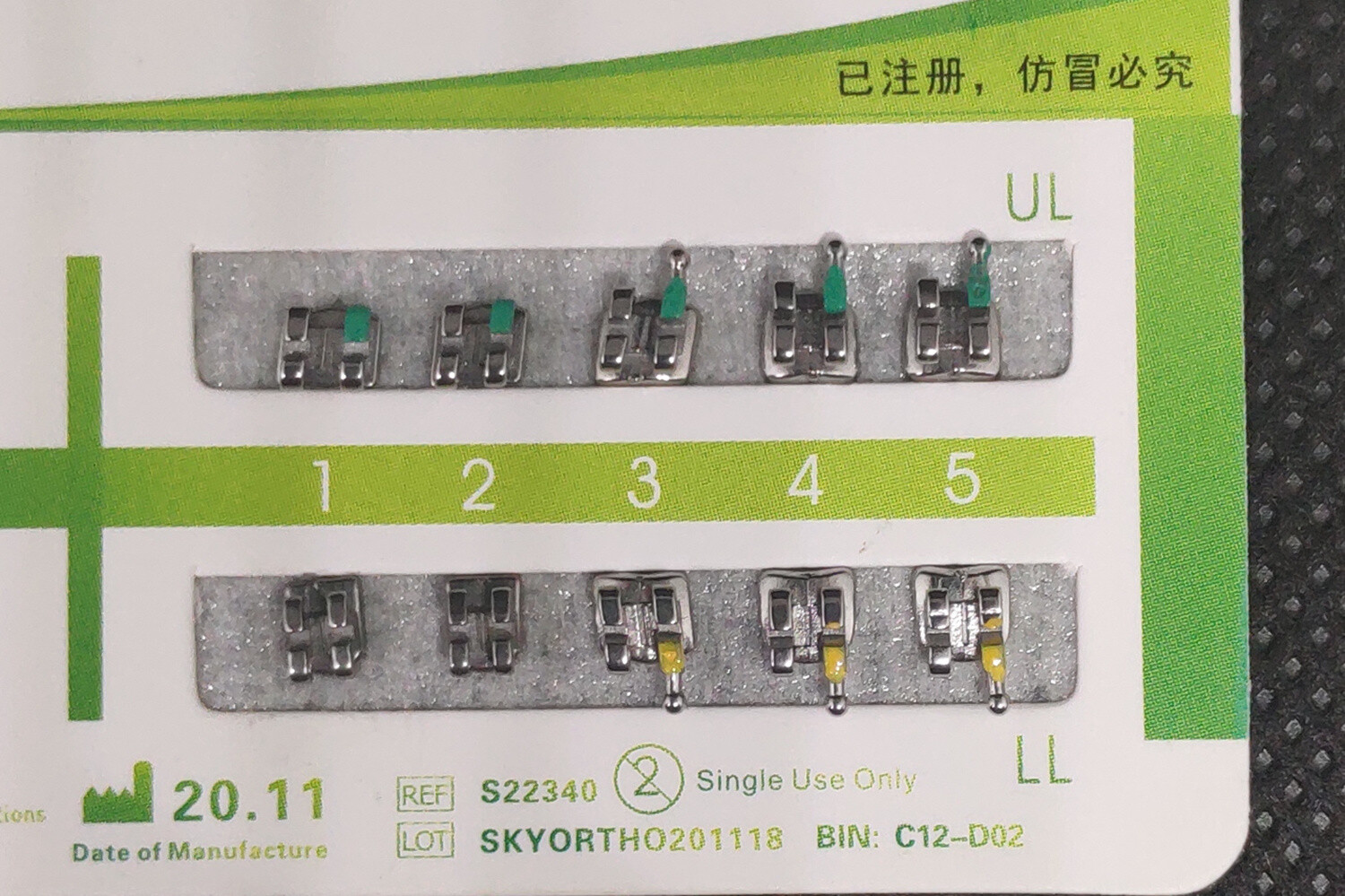10 Sets Dental Metal Bracket MIM Monoblock Mini Roth 022 345 hooks Mesh Base
