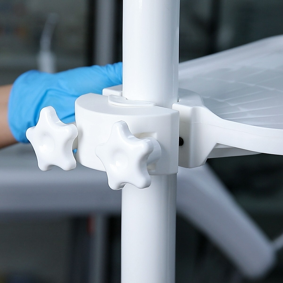 Dental Chair Accessories Unit Medical Pole Post Mount Utility Shelf Tray Table