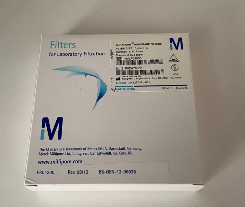 FILTERS, Millipore Durapore PVDF Membrane 0.45µm 90mm, 49ct, HVLP09050, NEW OPEN