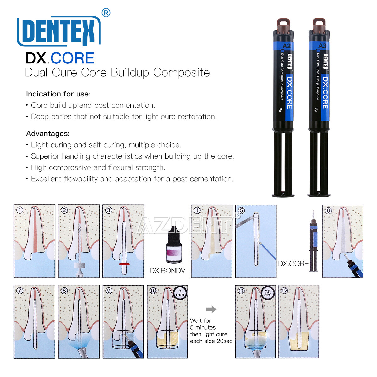 DENTEX Dental Light Cure Composite Resin Syringe/Composite Material Heater USA