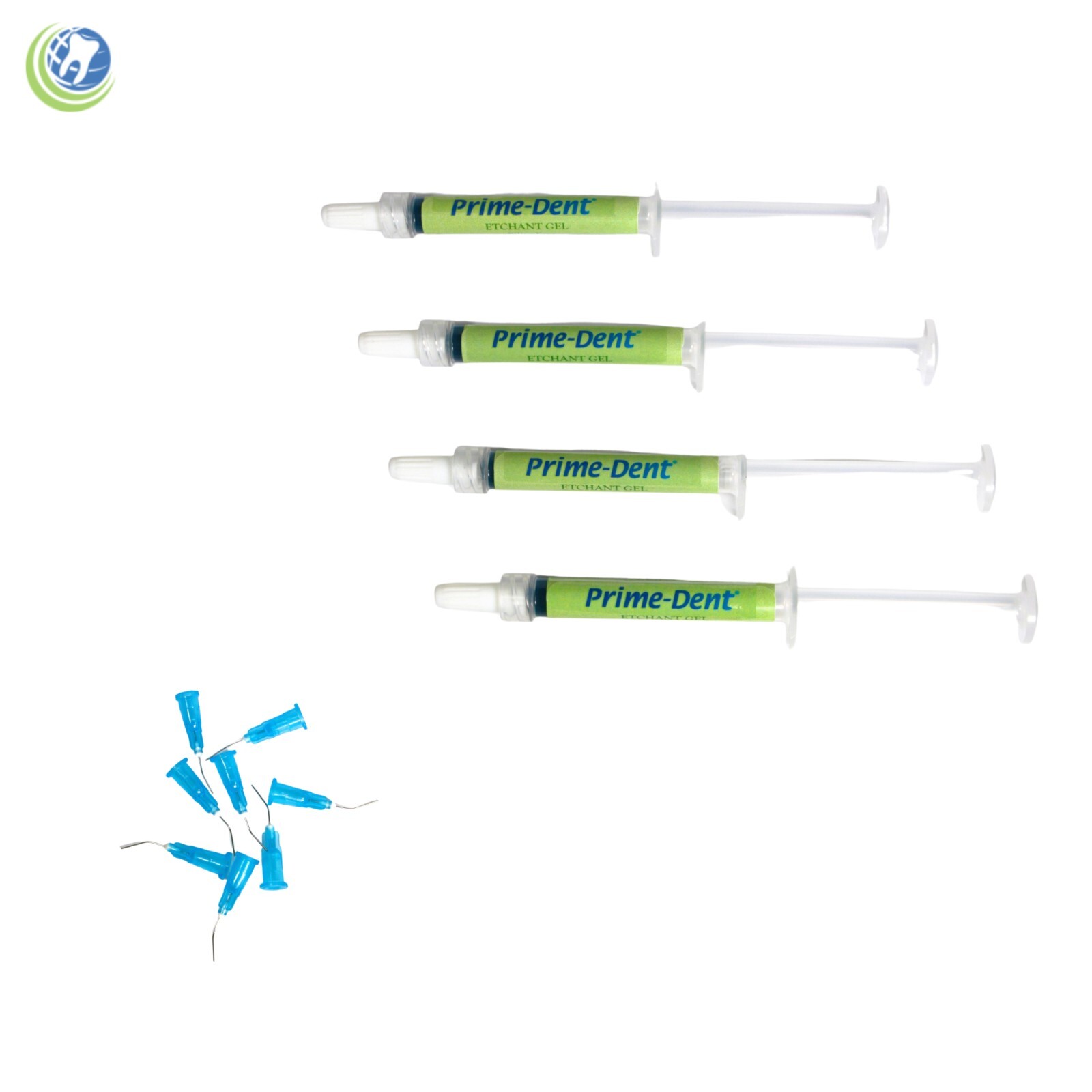 Dental Acid Etching Gel 37% Phosphoric 4 x 1.2ml Syringes Silica Free Blue Prime