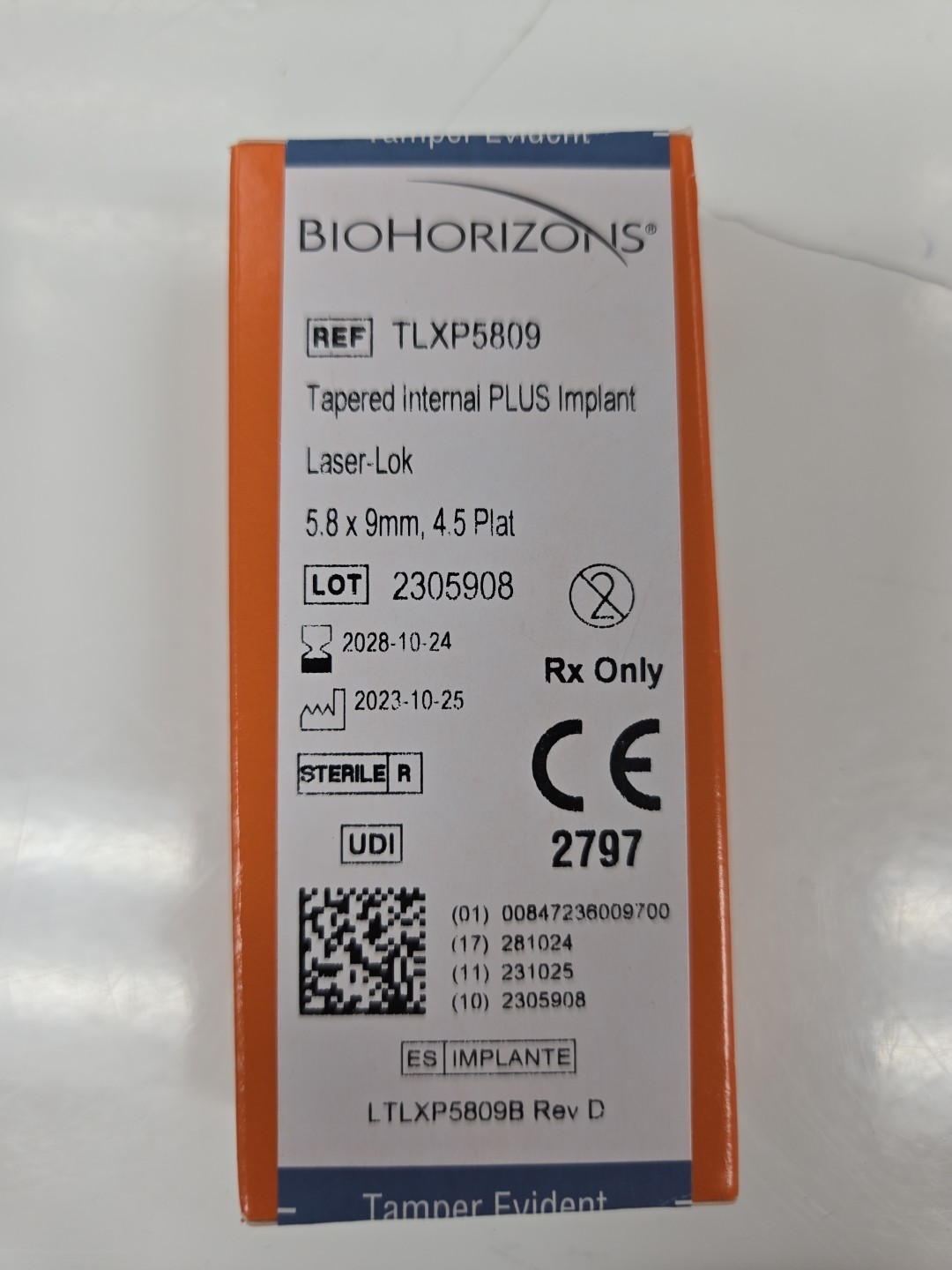 New BioHorizons Tapered PLUS Implant – 5.8 x 9mm