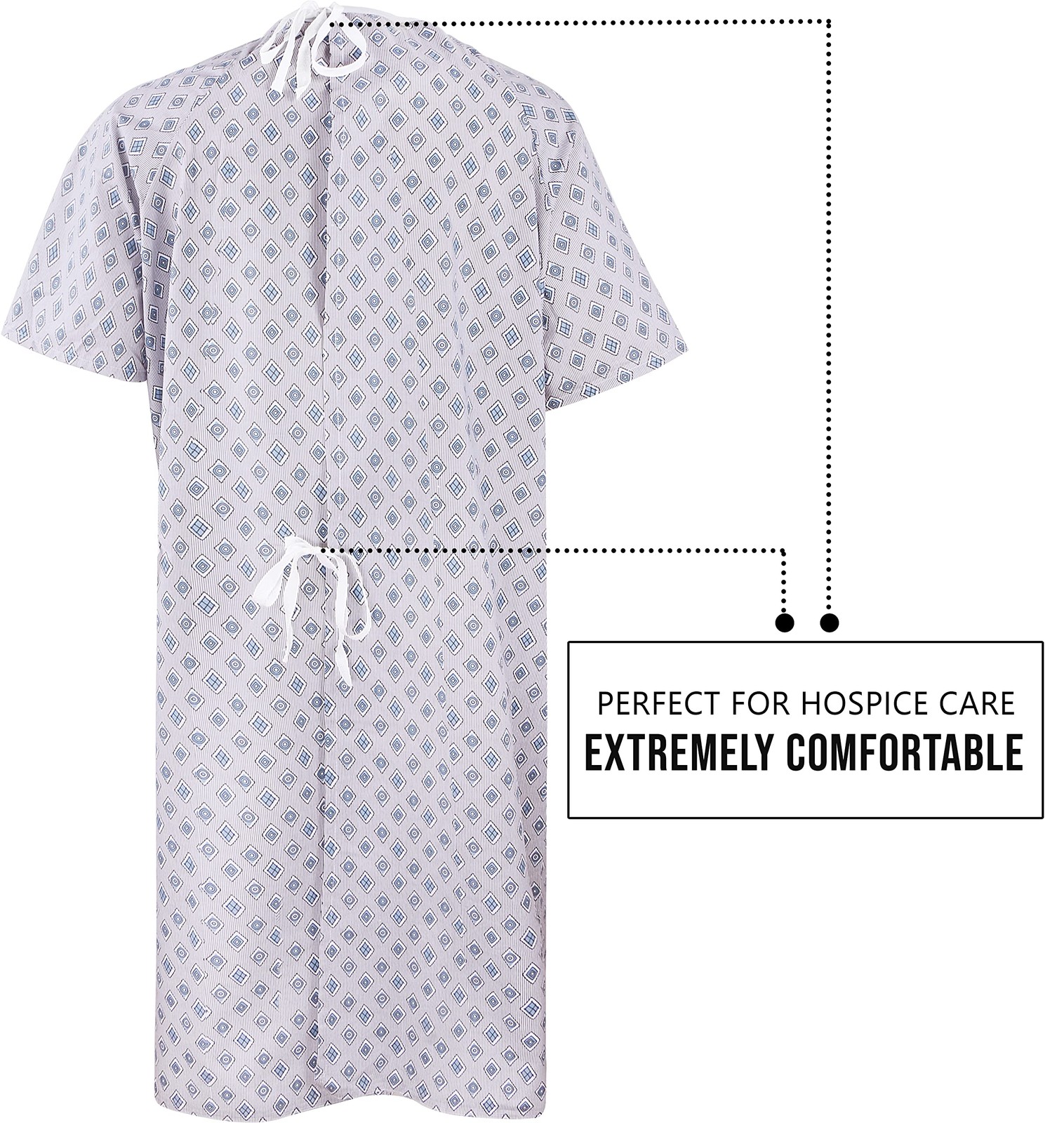 Unisex Hospital Gowns 6 Pack with Back Tie Fits Men Women Size up to 2XL