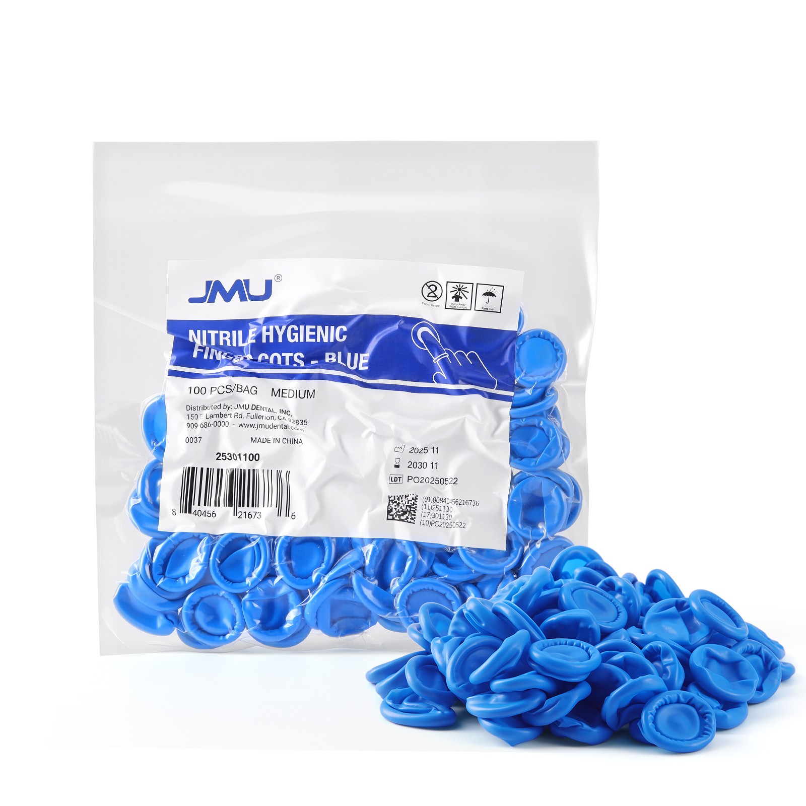 Disposable Nitrile Finger Cots Powder Free M Finger Gloves Protectors 100pcs/box