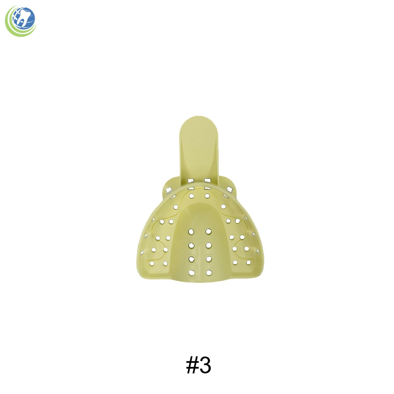 Dental Plastic Impression Trays Perforated Autoclavable Upper Medium #3 12 Pcs
