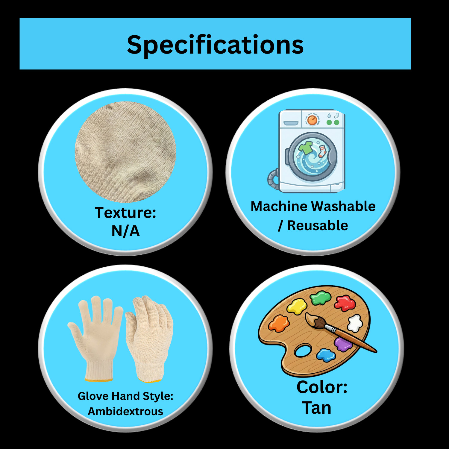 12-24 Tan String Knit Cotton Blended Safety Work Non-Disposable Gloves