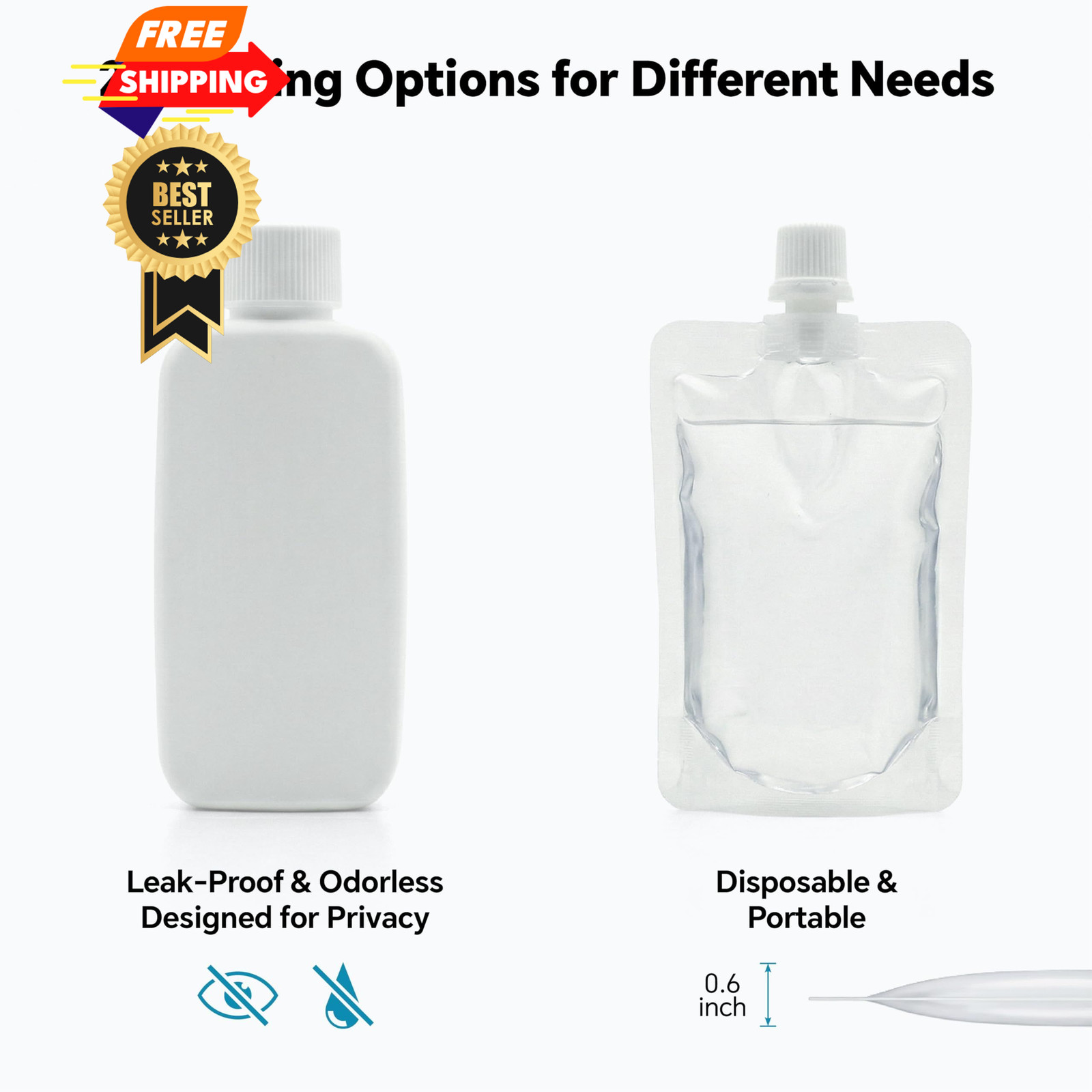 20 Pcs Urine Test Complete Kit – 10 Temperature Slim, White;black