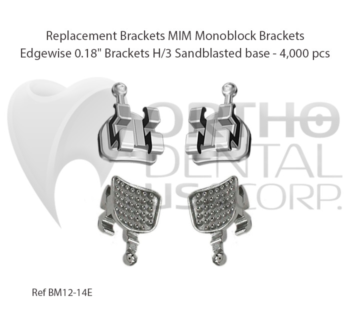Brackets MIM Monoblock Brackets Edgewise 0.18″ Brackets H/3 Sandblasted 4000 pcs
