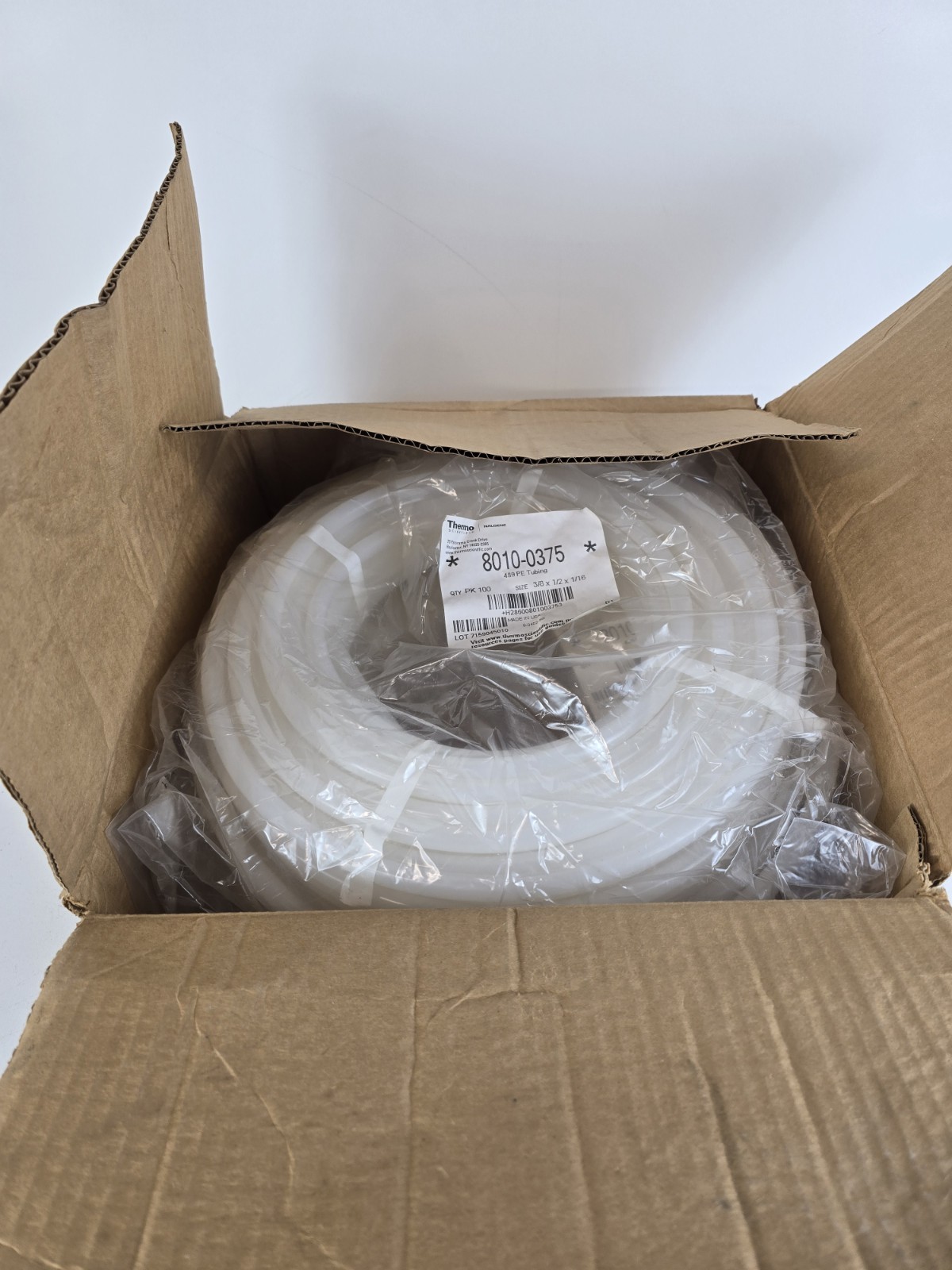Thermo NALGENE 8010-0375 489 PE TUBING Lot 2 100ft 3/8 x 1/2 x 1/16 200ft Total