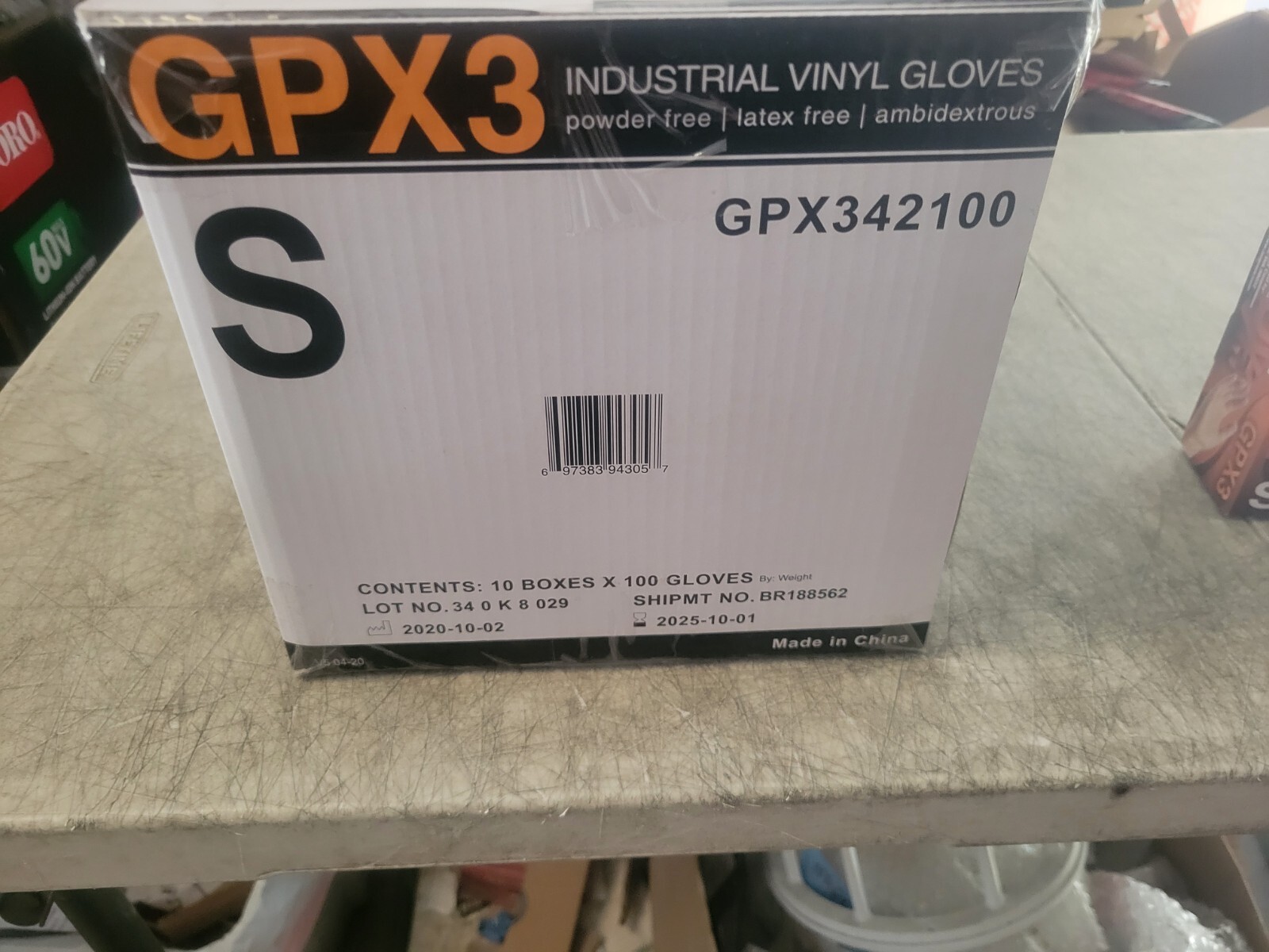 INDUSTRIAL VINYL GLOVES GPX3 SIZE SMALL (CASE OF 1000)