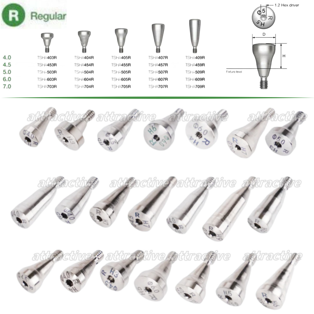 Dental Caps Healing Abutment Cap Regular Platform Fits ostem Hiossen 4/4.5/5/6/7