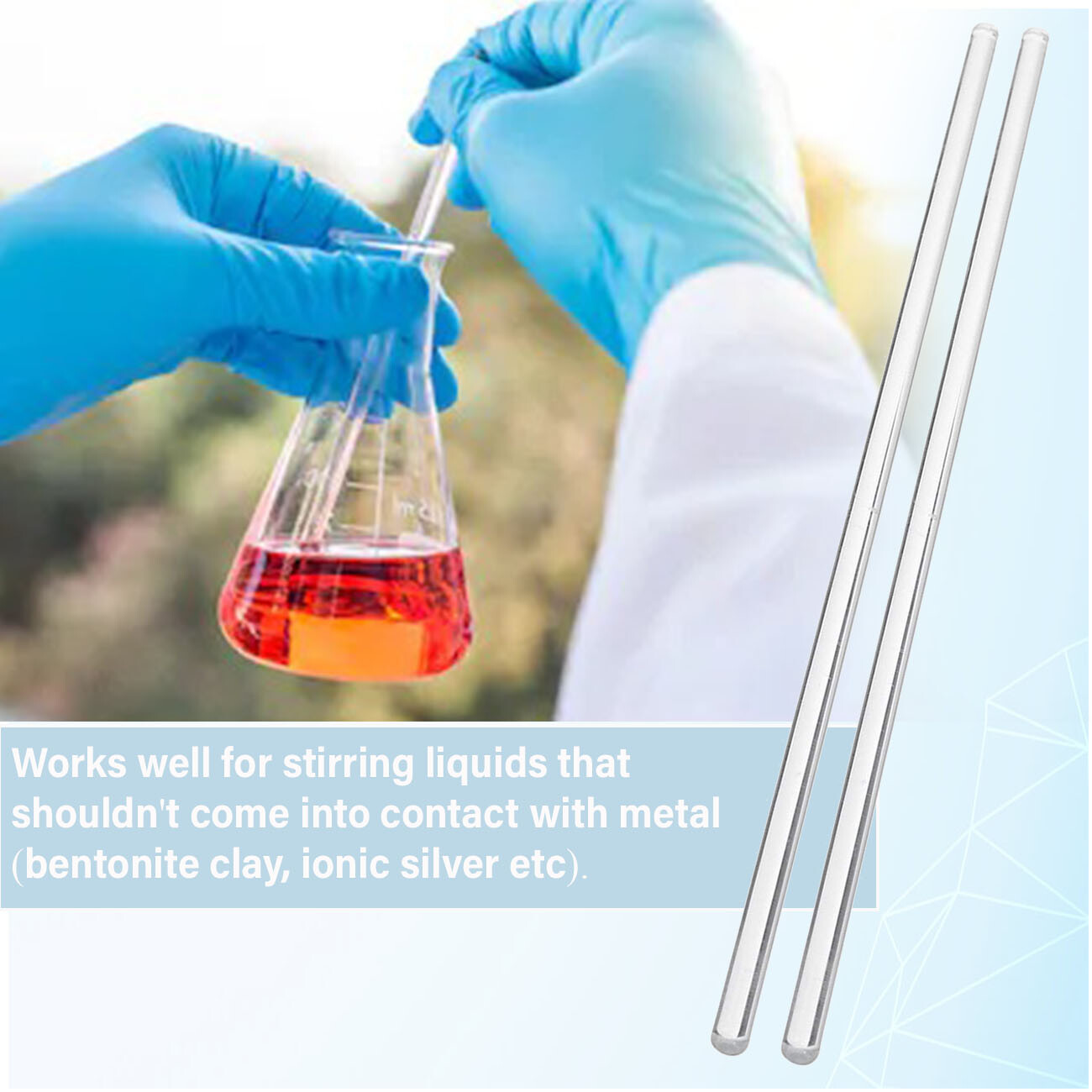12PCS Glass Stirring Rods for MEdical Lab Use Science Lab Experiment Tool 10”