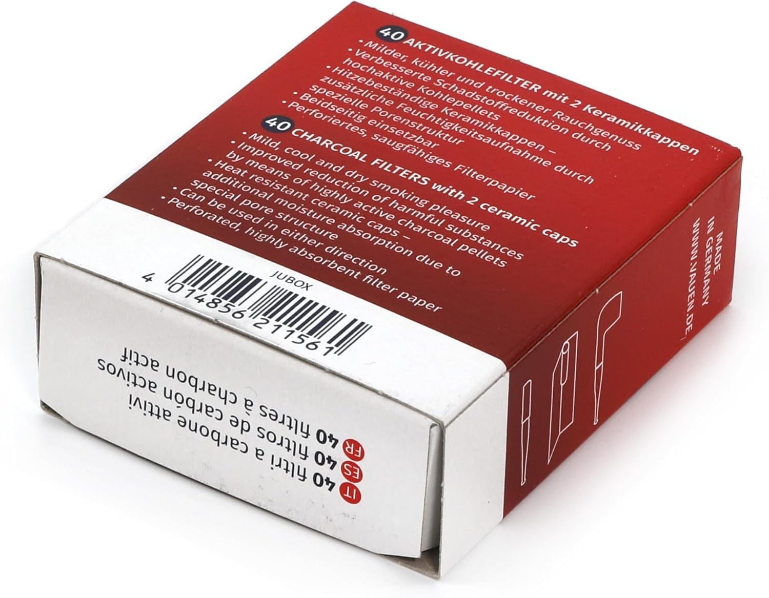 Vauen Dr. Perl Junior 9mm Pipe Filters – 40 Count – Activated Charcoal & Ceramic