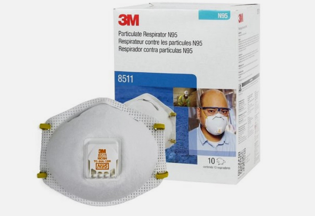 New 3M N95 Disposable Respirator Mask 8511 – 10 Pack Box