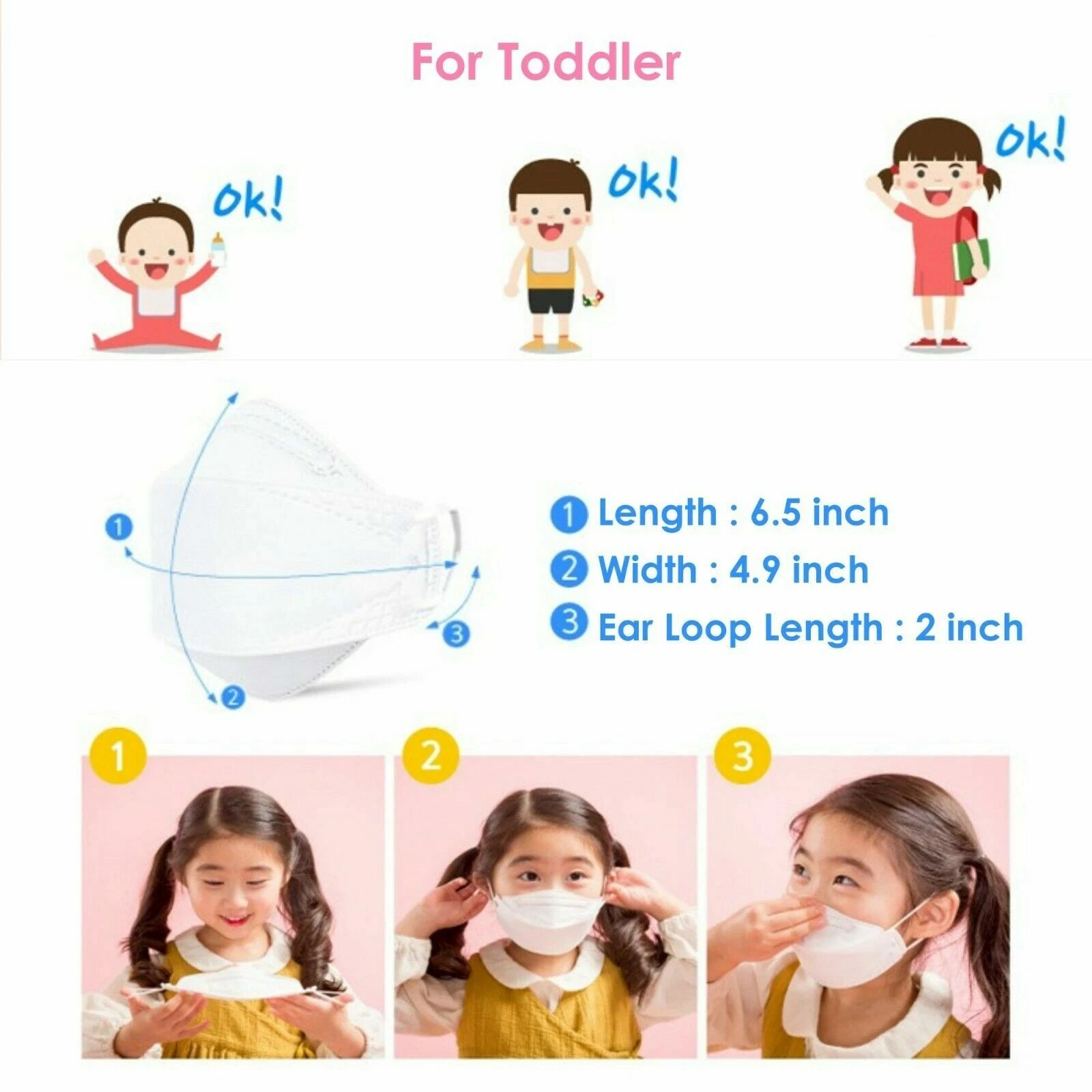 The Bio U&I Adjustable KF94 XXS Toddler Kids Korean Face Mask You & I Age 2 to 5