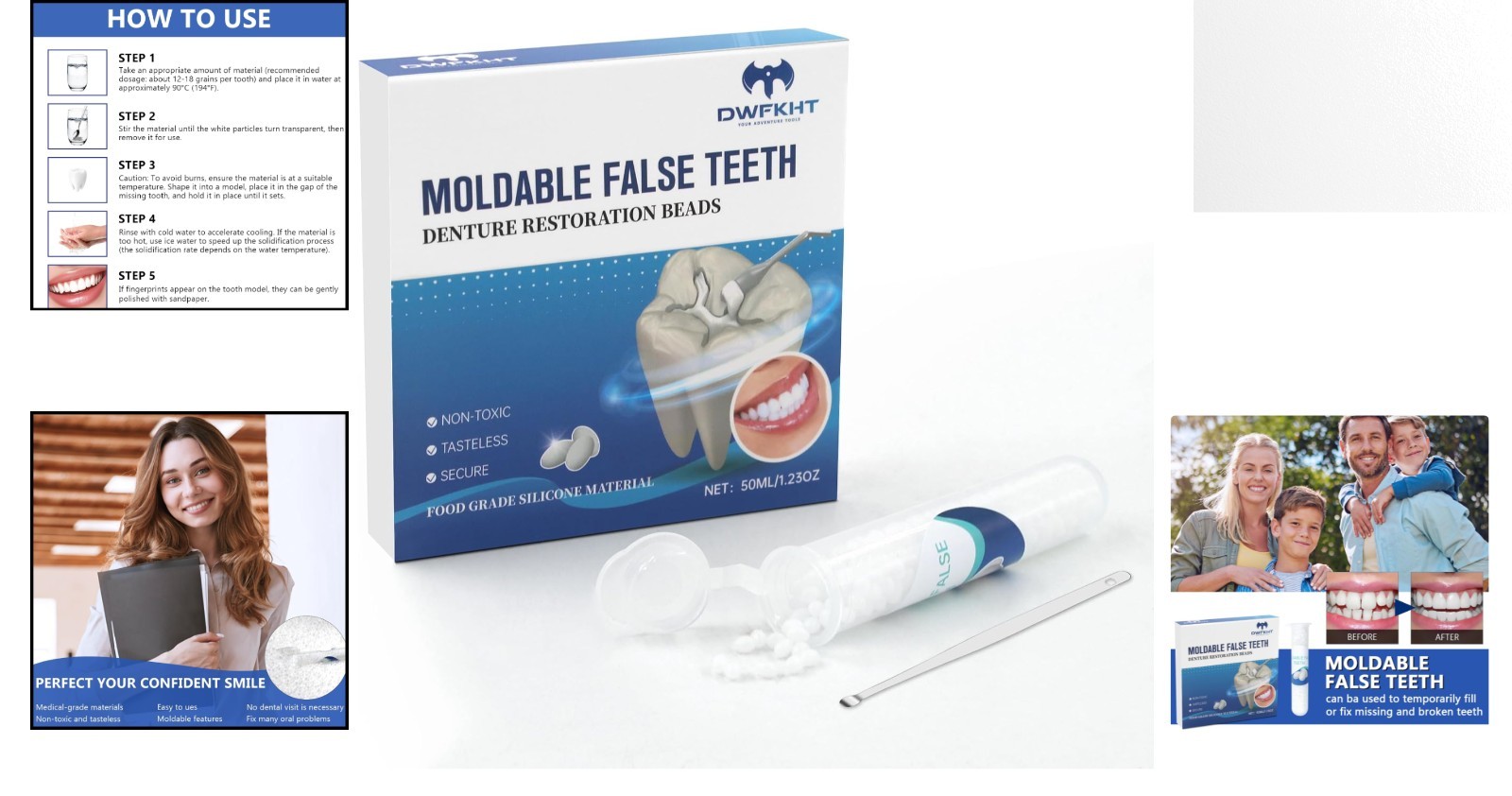 Tooth Replacement Missing Teeth, Teeth Filling Kit Permanent with Tool BEST ONE
