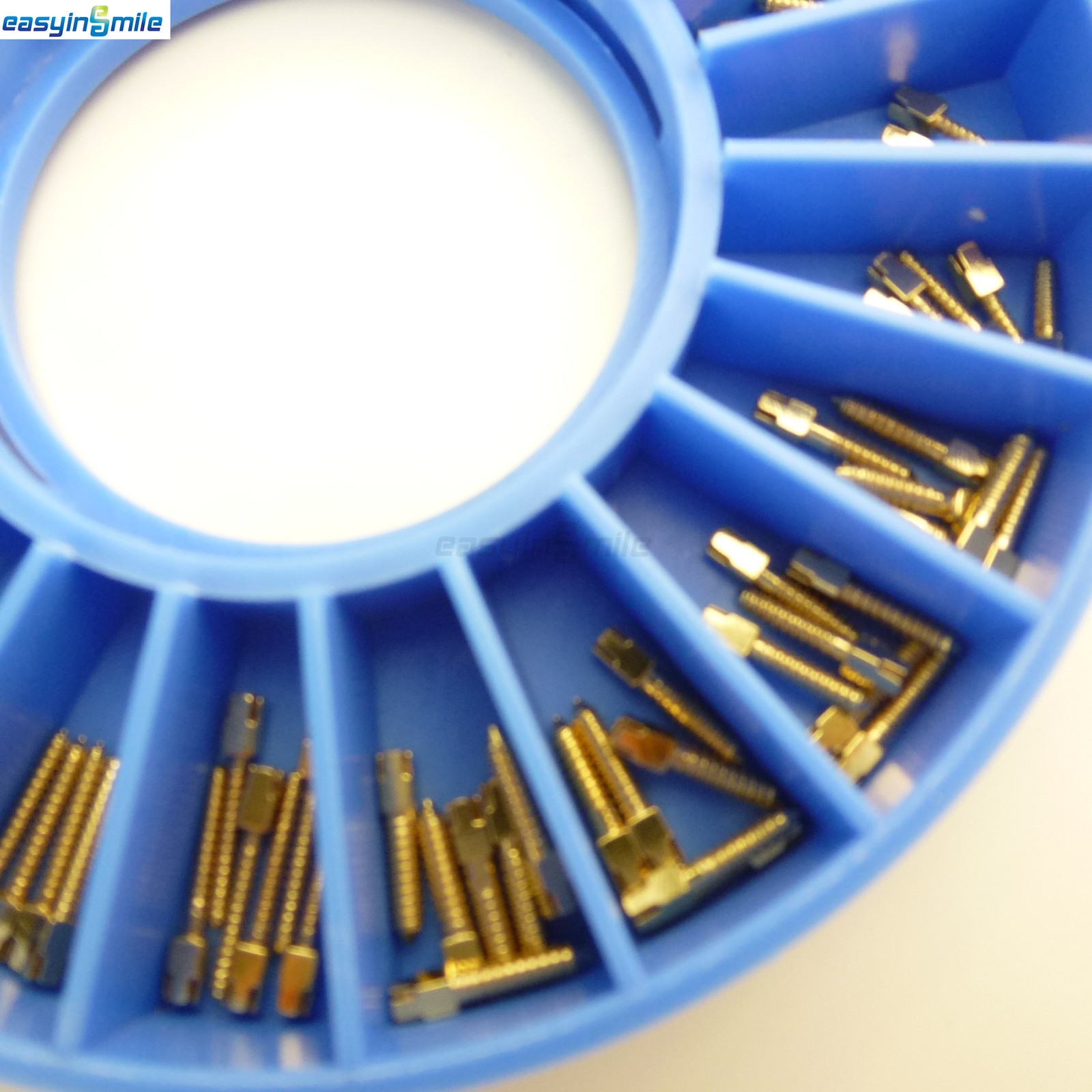 120pcs Dental Endodontic Screw Posts Assorted Kit &2Key Gold Planted EASYINSMILE