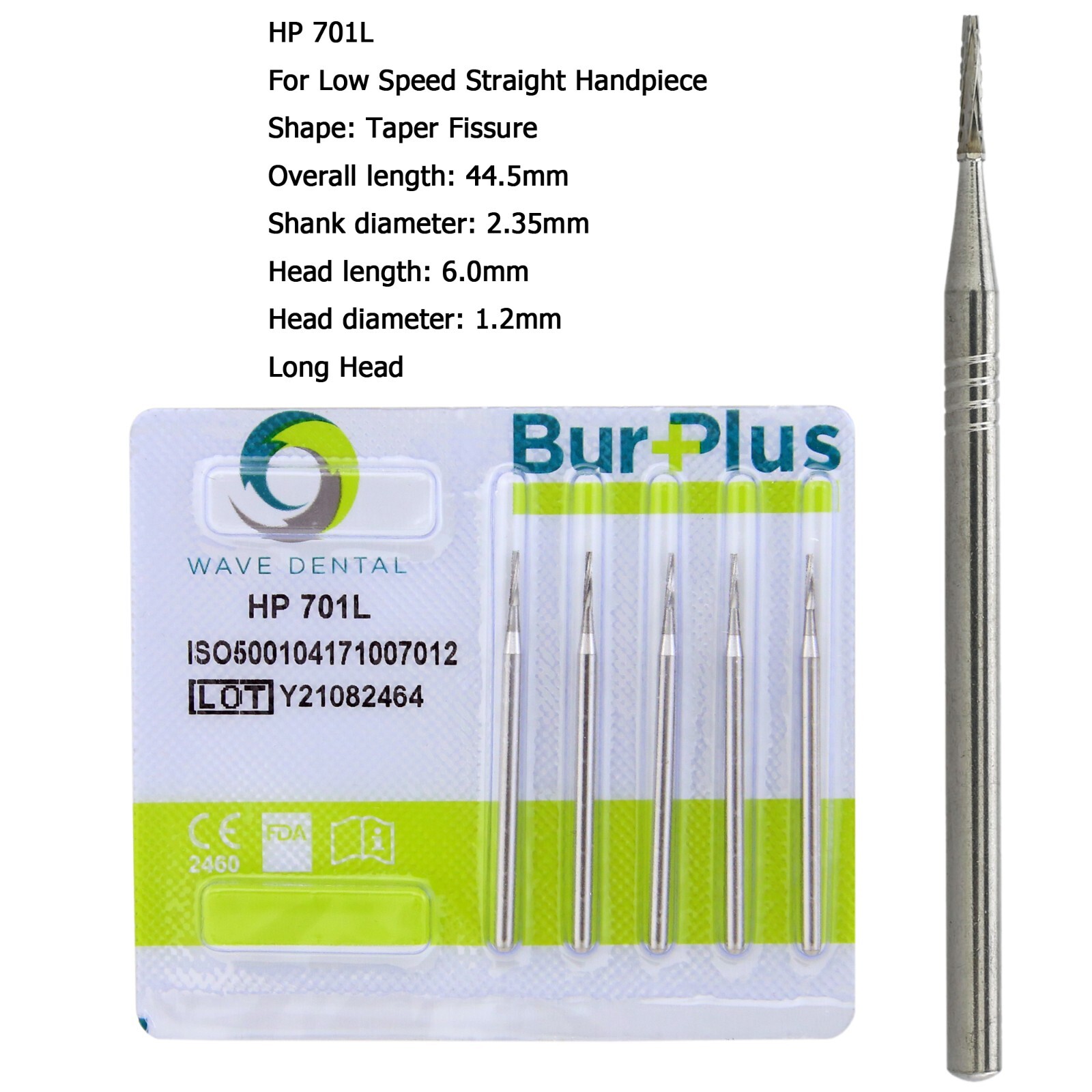Wave Dental Carbide Burs Straight Surgical Burs Low Speed HP 557 702 703L 44.5mm