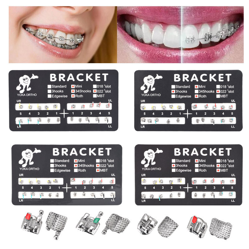 20pcs/pack Metal Dental Orthodontic Brackets Braces Mini-MBT/Roth.022 Hook 3 4 5