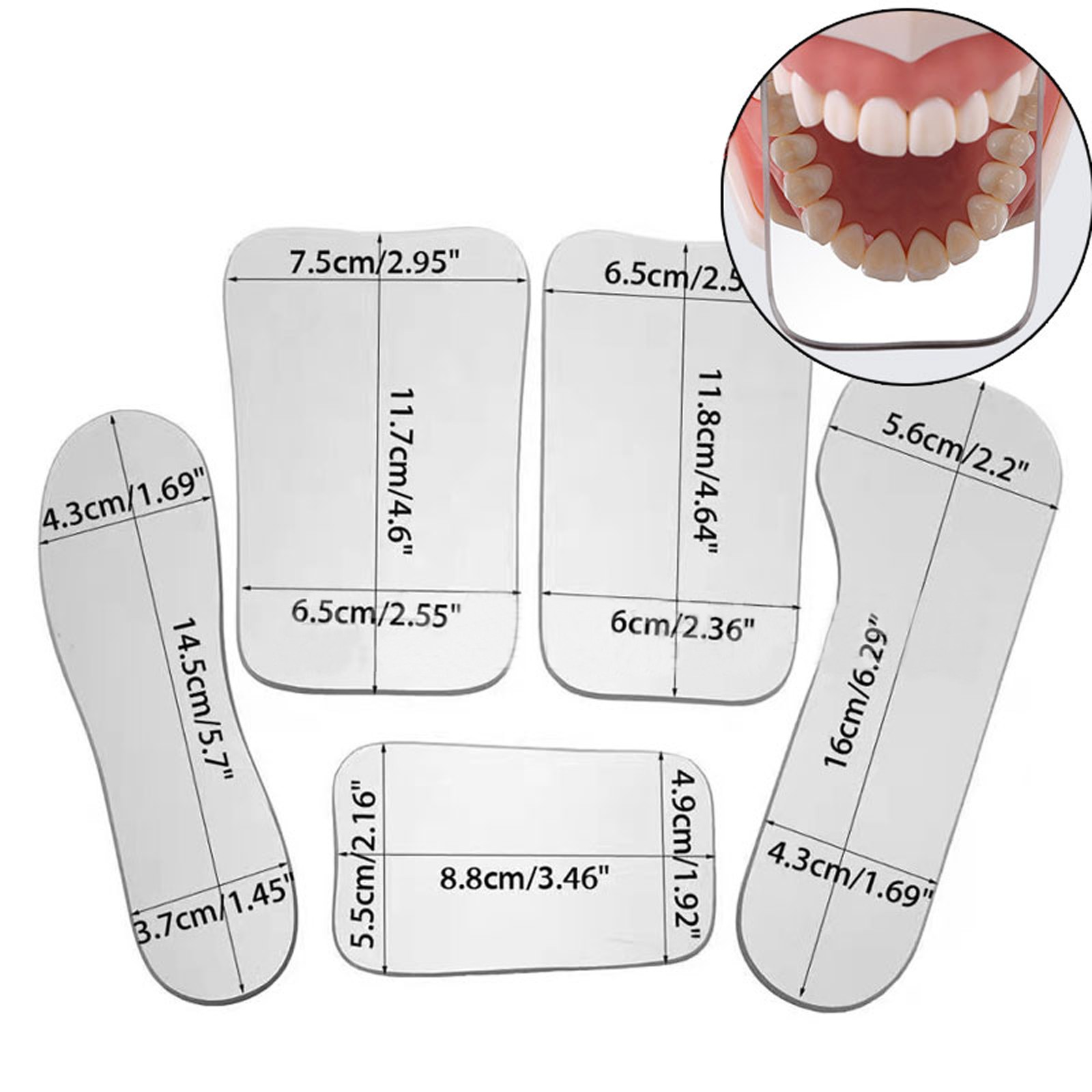 Dental Intraoral Orthodontic Occlusal 2Side Photographic Glass Mirror Photograpy