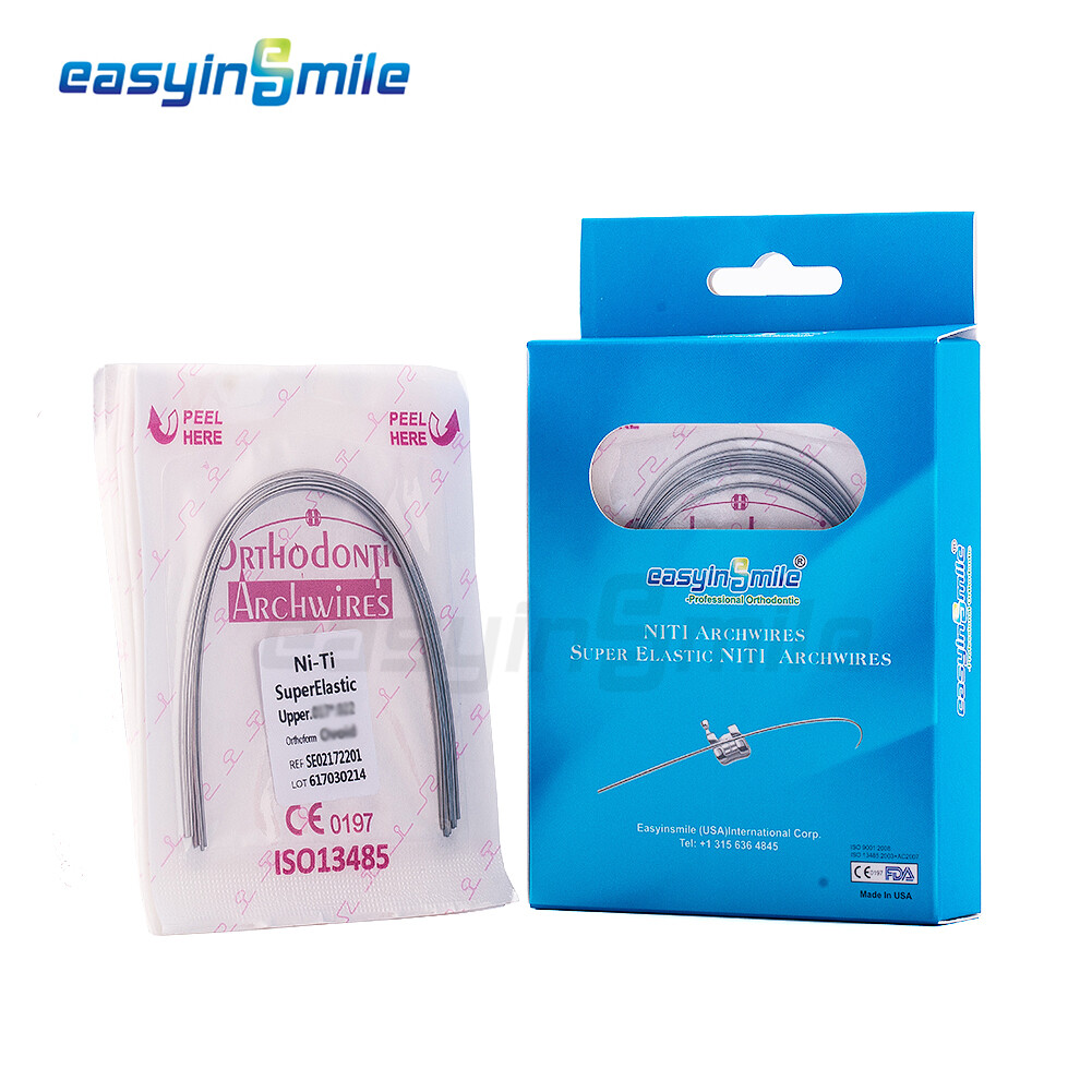 10Pk Dental Ortho Natural Stainless Steel/NITI Arch Wires Round 12-16-18-22 U/L