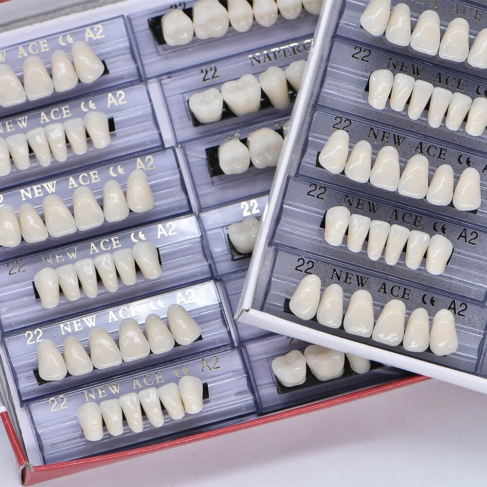 168PCS Acrylic Resin Denture Dental Upper Lower Shade A1 A2 A3 Teeth Set USA