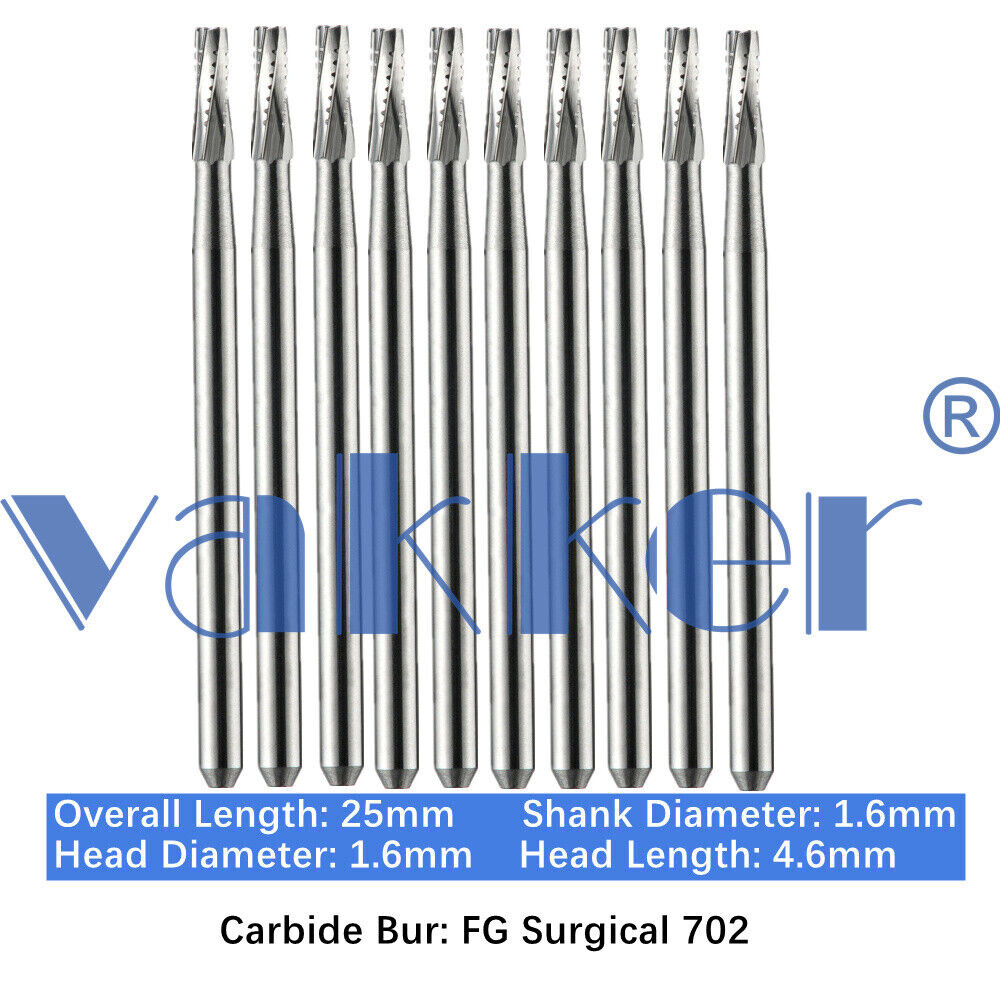10/Pack Dental Surgical Carbide Burs Latch Type RA SURG Burs Low Speed RA1/4 RA1