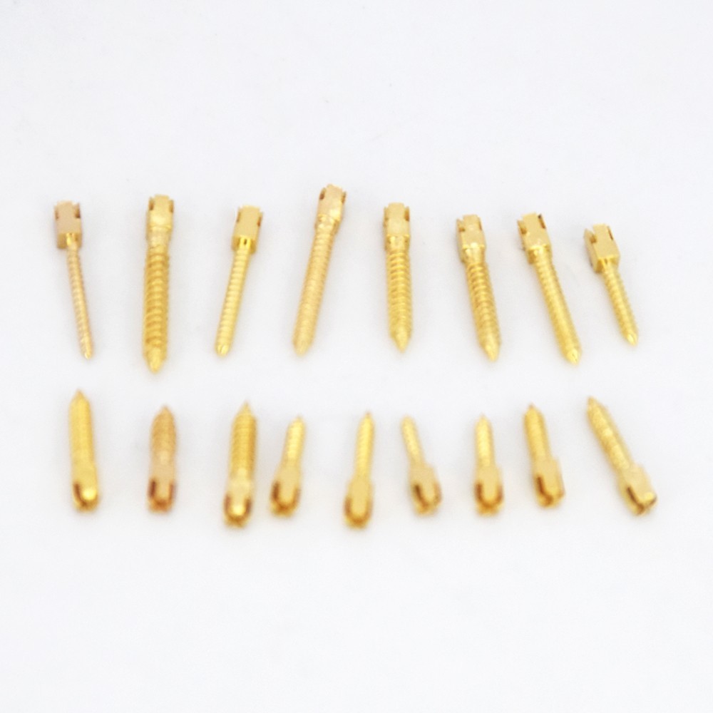 30 Pcs Dental Screw Post Plated 24K Gold Conical Refill S/M/L/XL For Root Canal