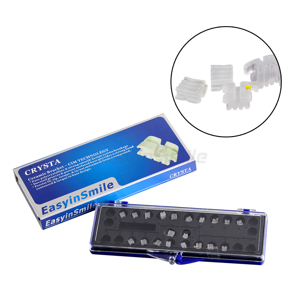 1/10PK Dental Brackets Orthodontic Ceramic Braces Clear MBT Roth 022 Hooks 3/345