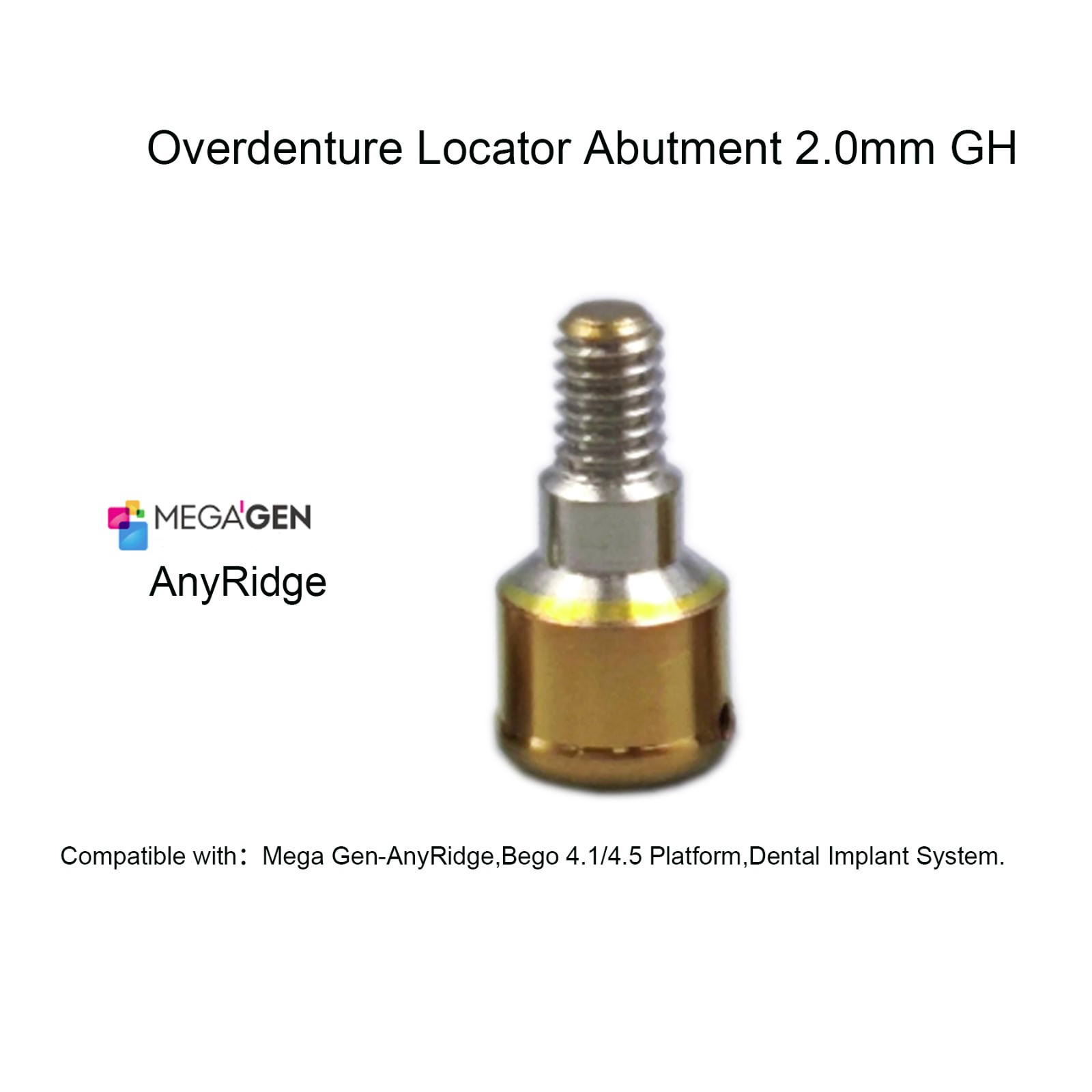 Dental Overdenture Locator Abutment 1-6.0mm GH for MegaGen-AnyRidge Platform