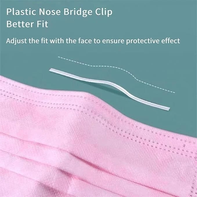 50Pcs Disposable 3‑Ply Face Mask Breathable Earloop Daily Use Non‑Sterile Masks