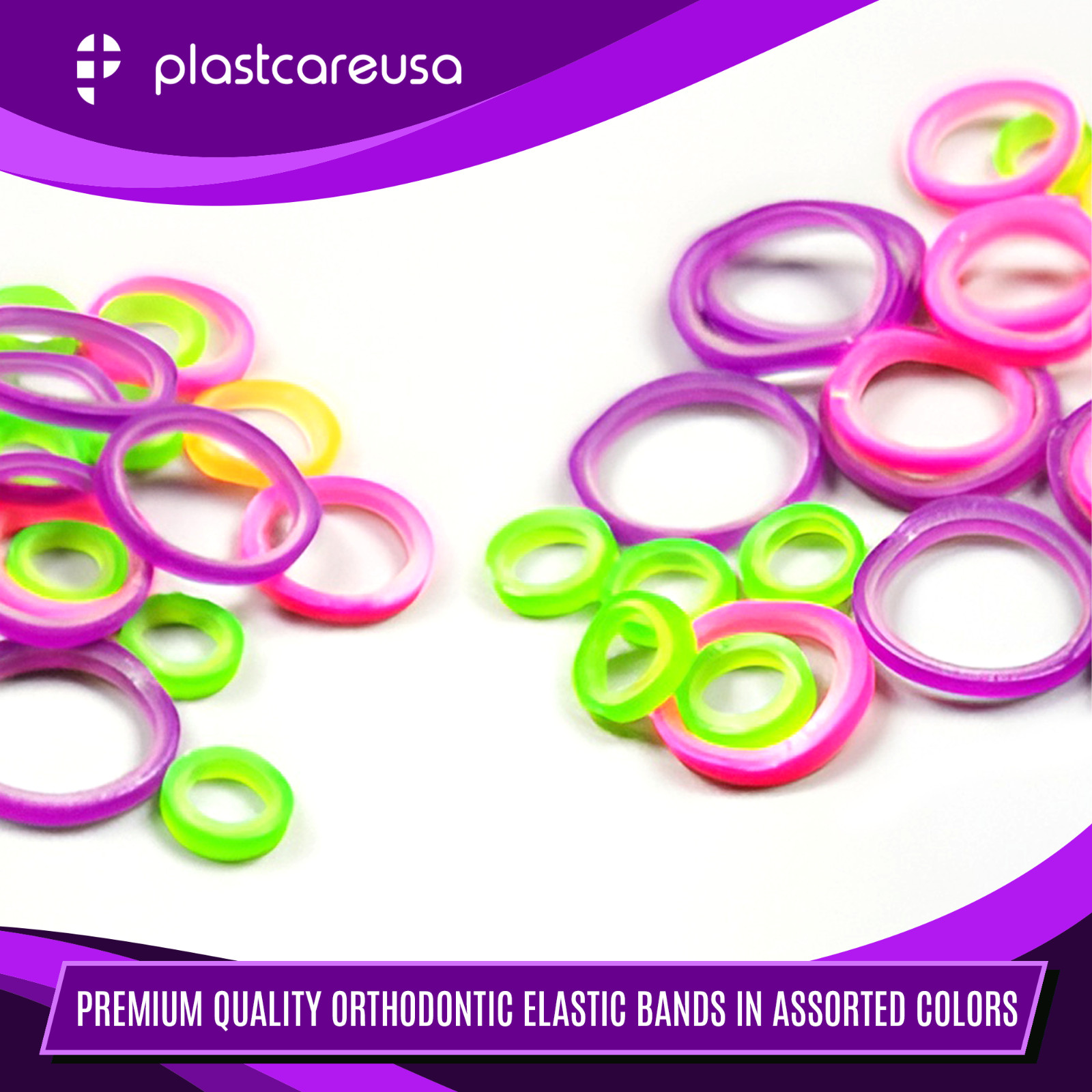 100 Assorted Color Light 3.5 Oz 1/4″ Fox Latex Elastic Rubber Bands Braces
