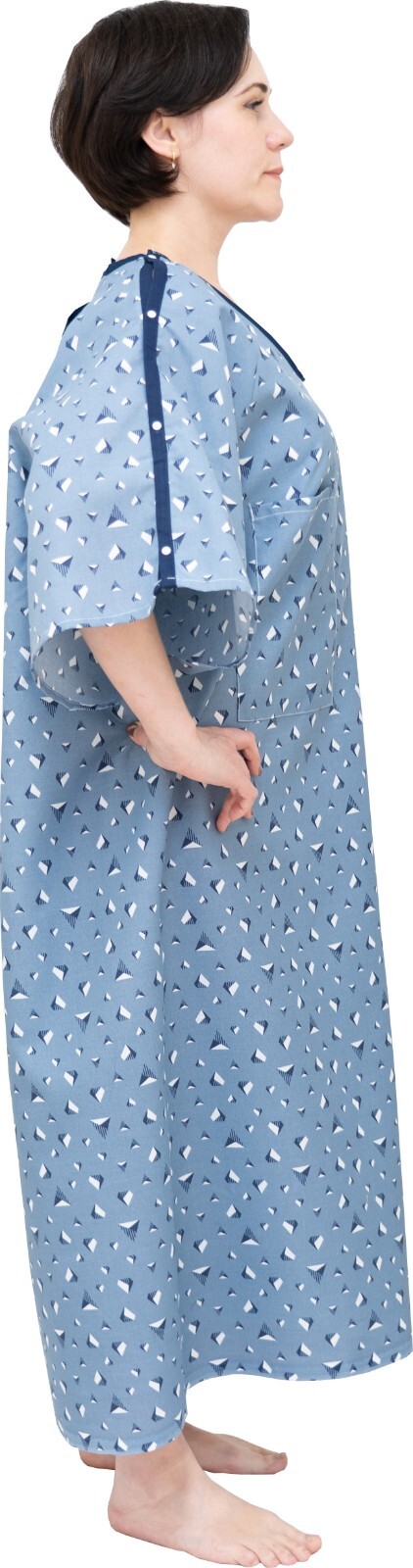 6 PK Unisex Washable Hospital Gowns with IV Access & Telemetry Pocket 3XL