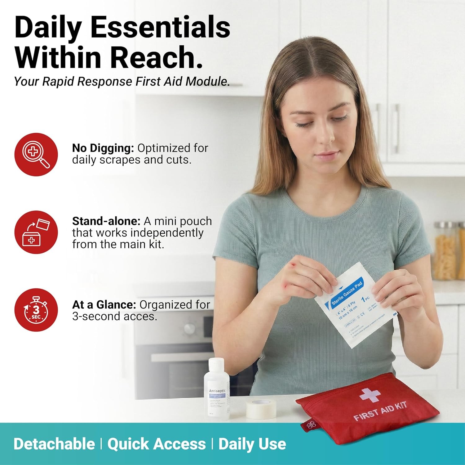 556-Pc Premium First Aid Kit, Trauma Bag for Home, Car, Sports, Work