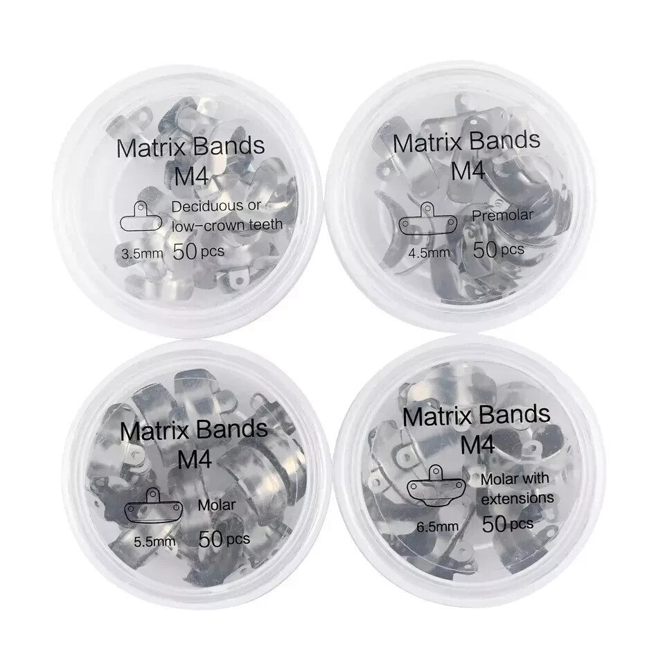 50Pcs/box Dental Sectional Matrix Bands M4 Metal Sectional Contoured Matrice