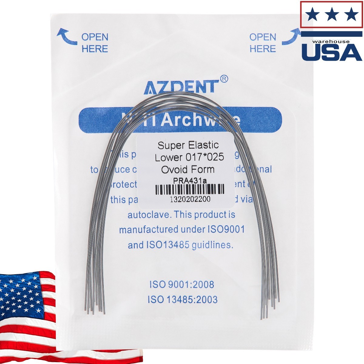 Dental Ortho Braces Super Elastic Niti Ovoid Form Rectangular Arch Wires Rectang