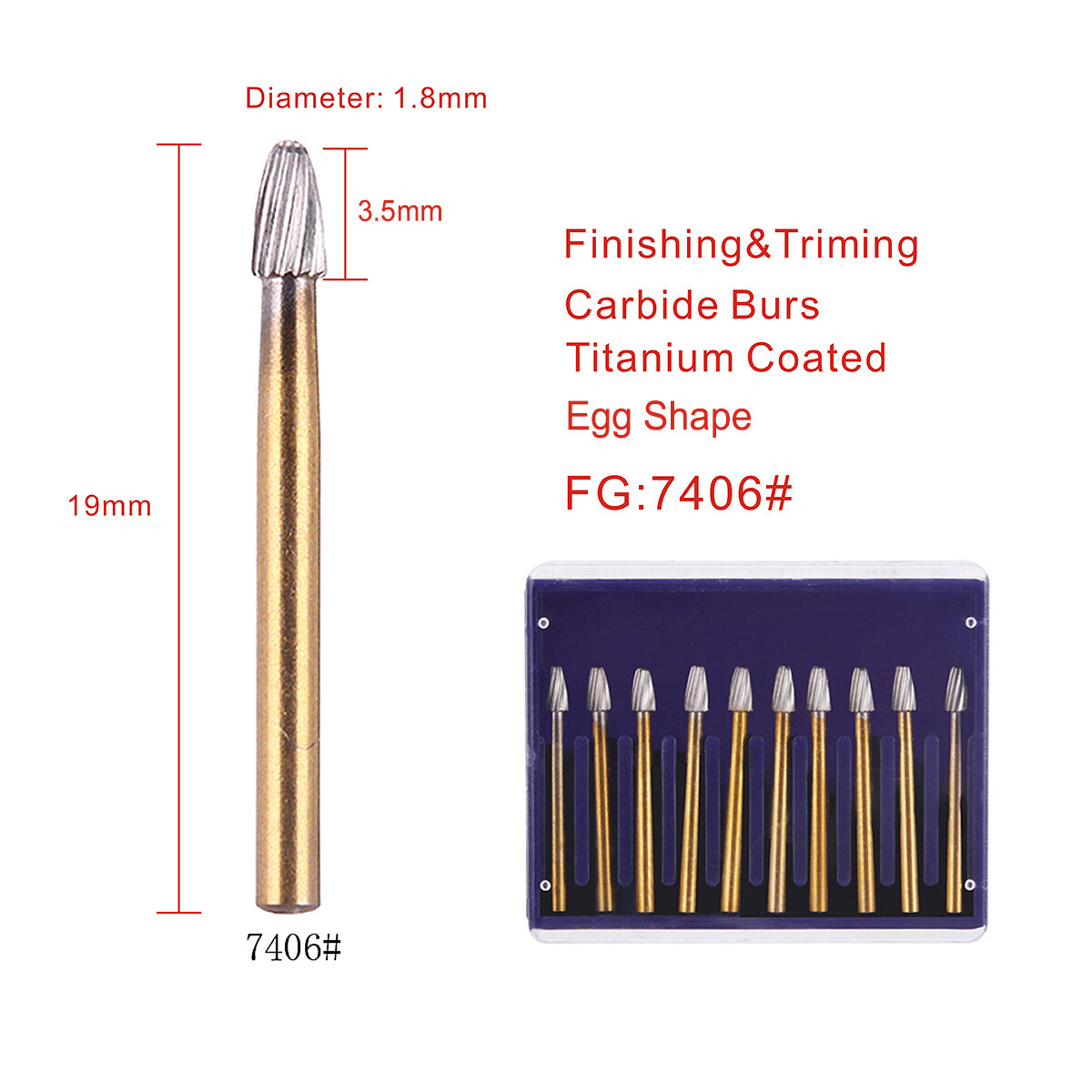 AZDENT Dental Tungsten Carbide Tungsten Steel Burs for High Speed Handpiece