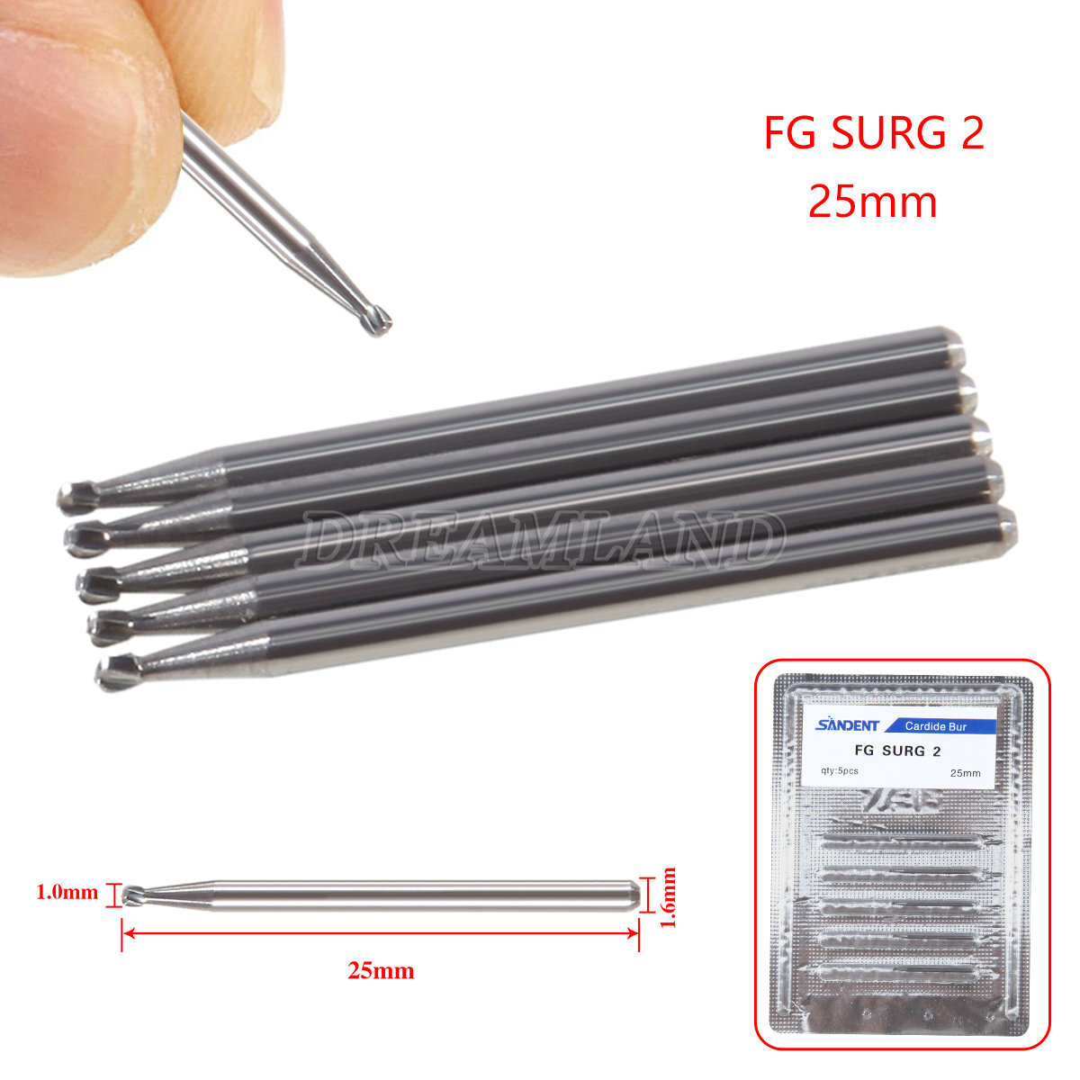 USA Dental Carbide Burs FG Round 19mm/Surgical Burs 25mm 40 Types For High Speed