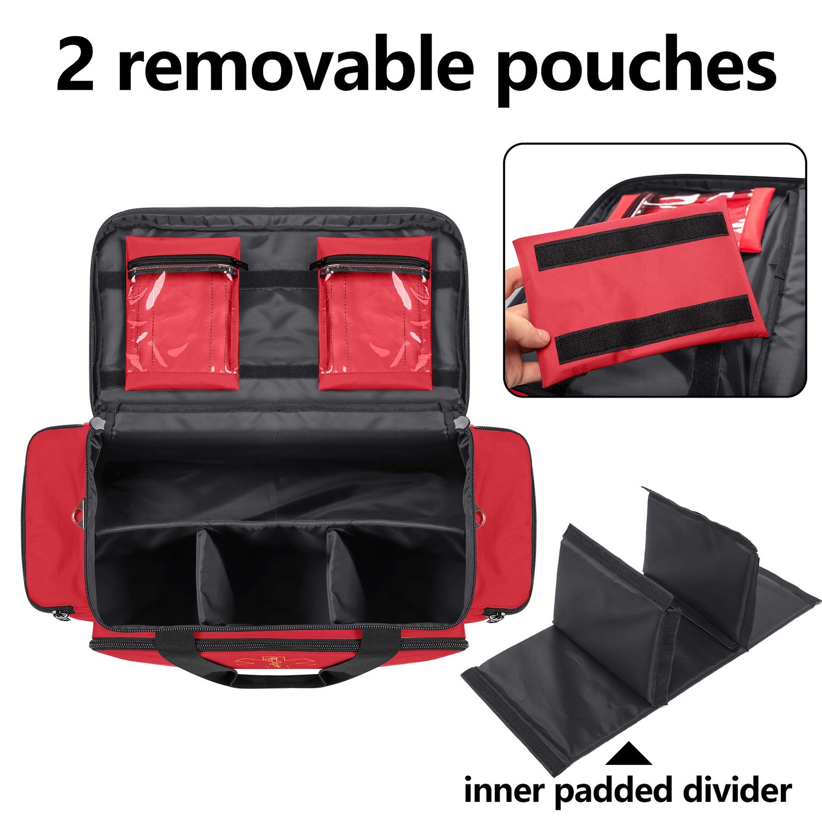 Trunab Emergency Responder Trauma Bag Empty, 1 Count (Pack of 1), Red