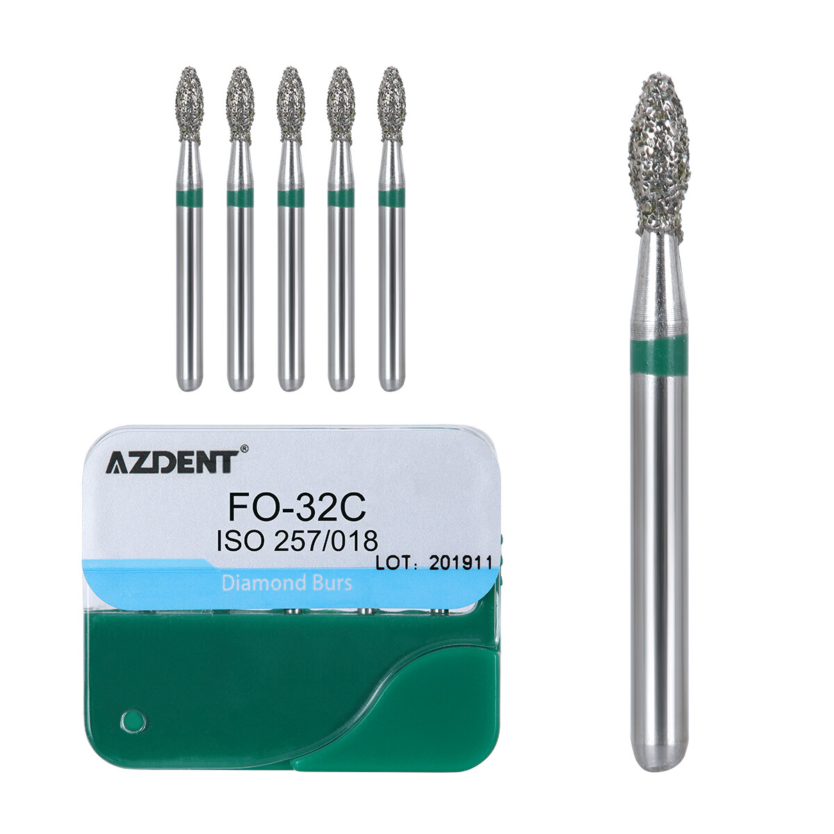 100pcs 20Types Dental High Speed Handpiece Diamond Burs Drills Medium FG 1.6mm