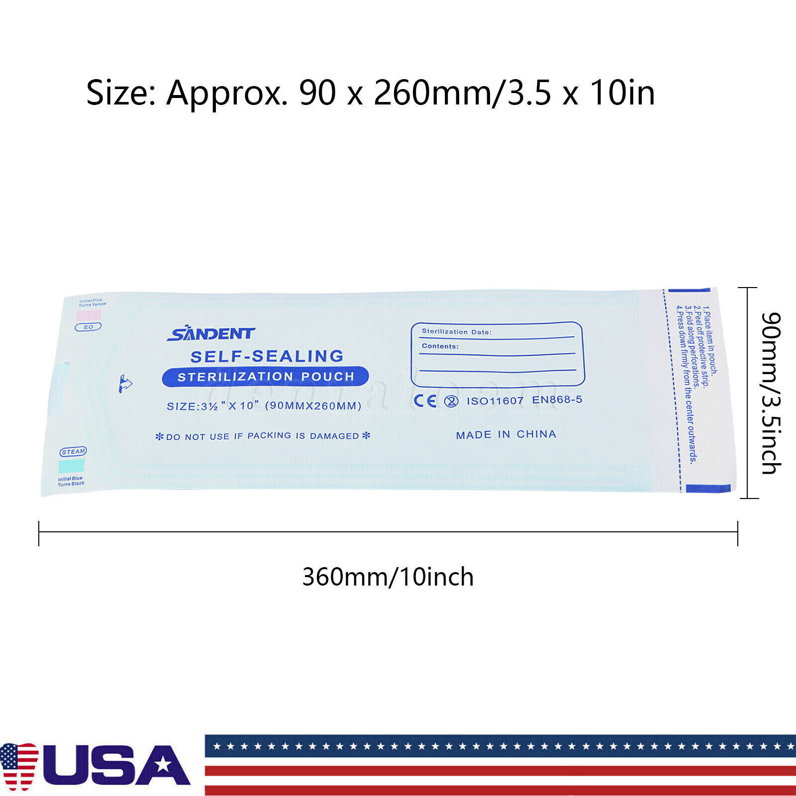 up to 7000 Sterilization Pouches 3.5 ” x 10 ” Dental Medical Self Seal Pouch Bag
