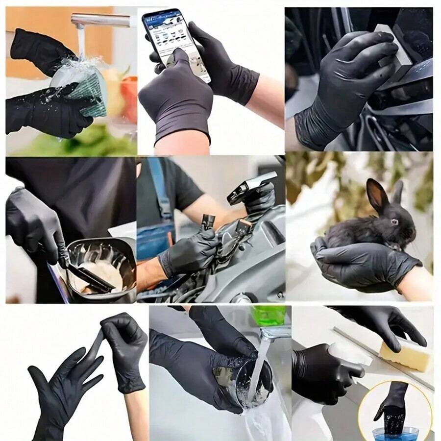 10 Pcs Disposable Nitrile Gloves M-Size Thick Powder Free Gloves for Men & Women