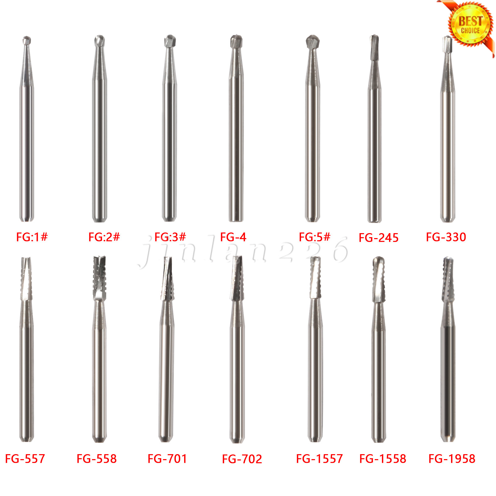 20 Types Dental Round Tungsten Carbide FG Bur For Surgical/ High Speed Handpiece