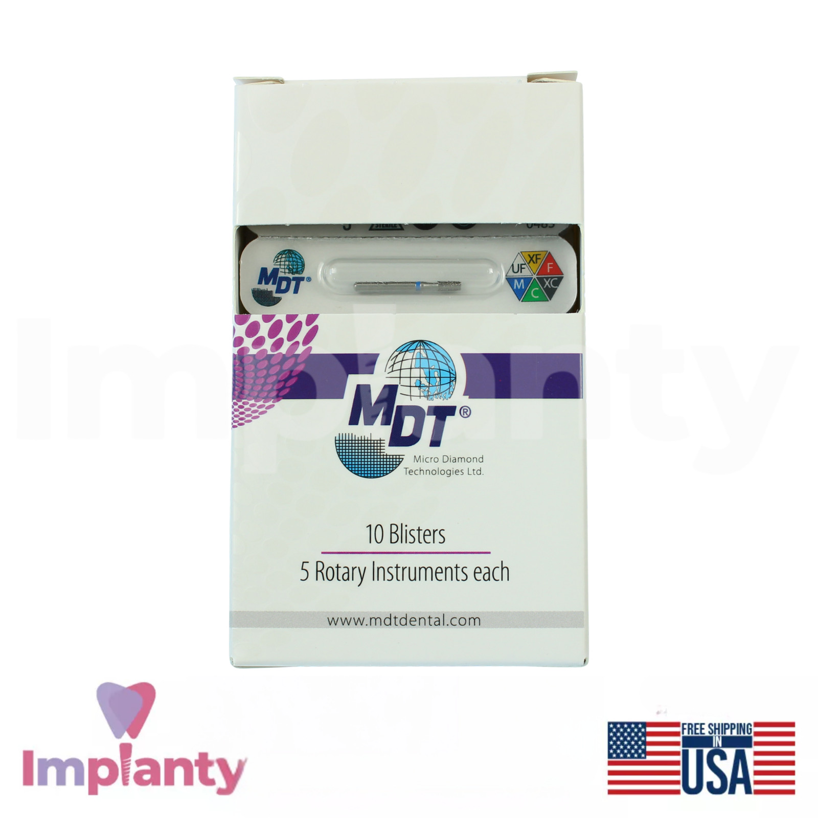 MDT Dental Round Edge Taper FG Diamond Bur 544 Crown Prep Shaping Smooth Contour