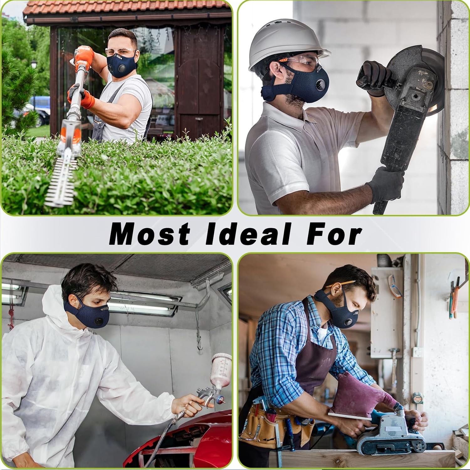 Anti Pollution Half Face Mask Respirator W/ Filters Washable Reusable Facepiece