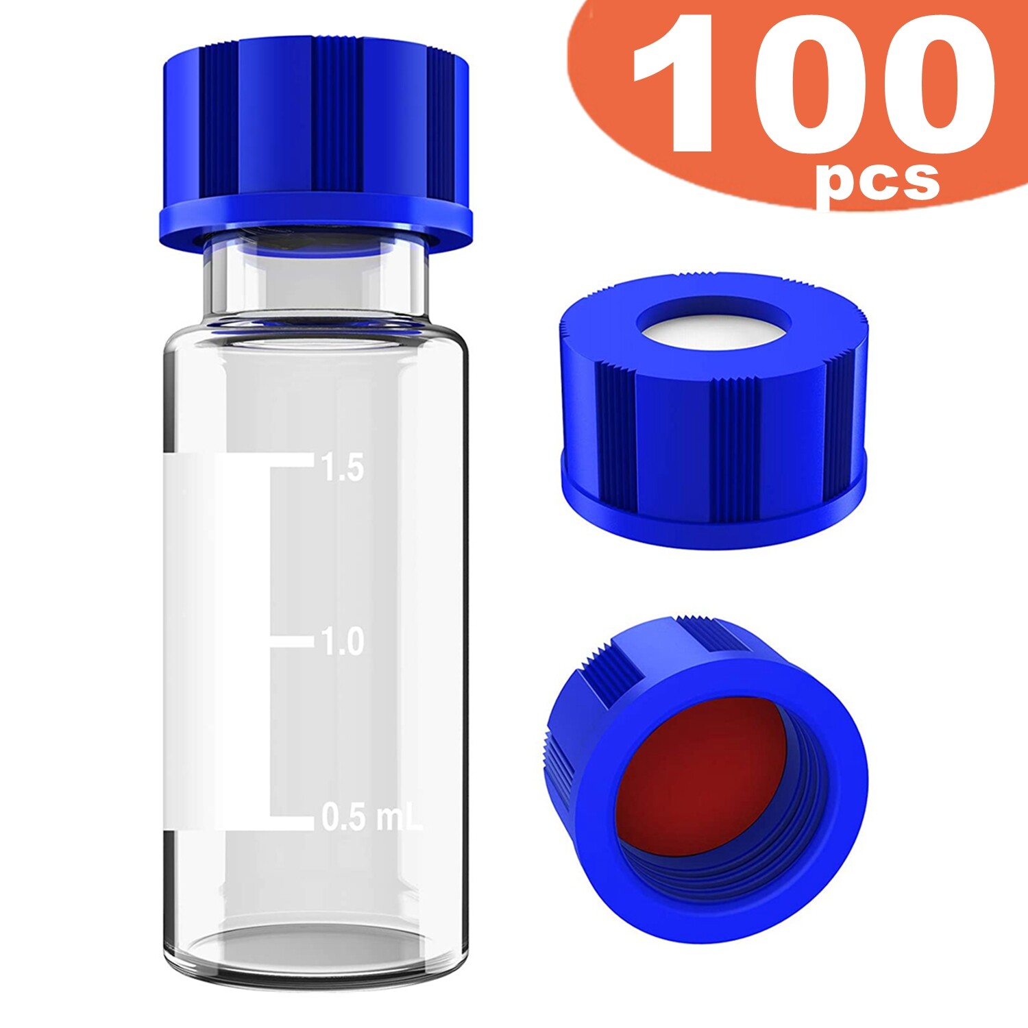 2000x 2mL Autosampler Vials 9-425 Clear,9mm Screw Cap|250ul Vial Micro-Insert GC