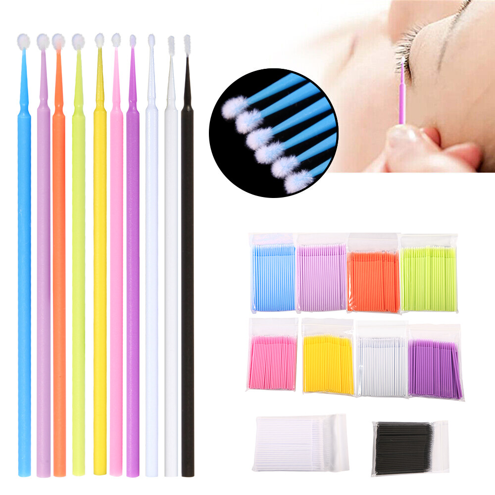100Pcs Sale Swabs Disposable Mini Applicator Brush Stick Eyelash Extension Eye